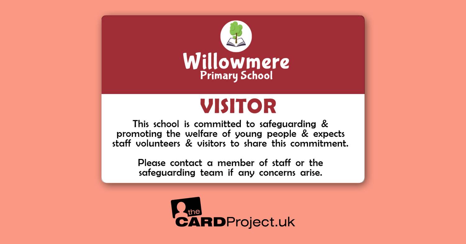 Primary School Visitor Card Maroon Tree